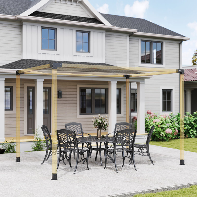 DIY Pergola Kit, Pergola Brackets with 3-Way Corner Brackets and Post Base for 4" x 4" (Actual 3.6" x 3.6") Lumber, 8 PCS Includes Screws