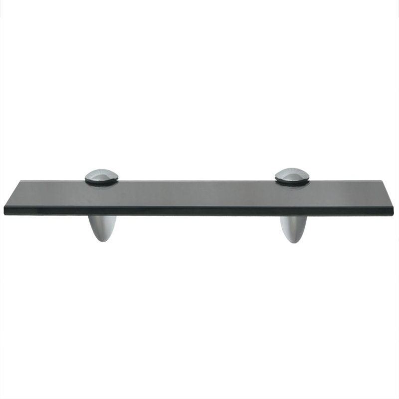 Glass Floating Shelf, Black, 0.8cm H x 40cm W x 10cm D