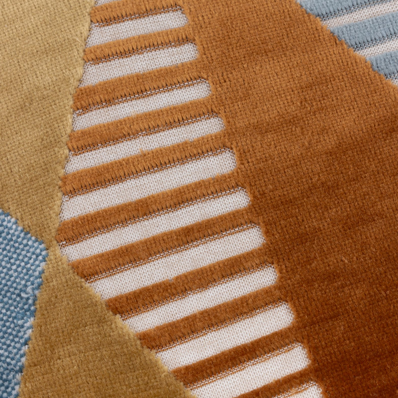 Metro Harlequin Geometric Square Throw Cushion, Feather, Blue/Orange