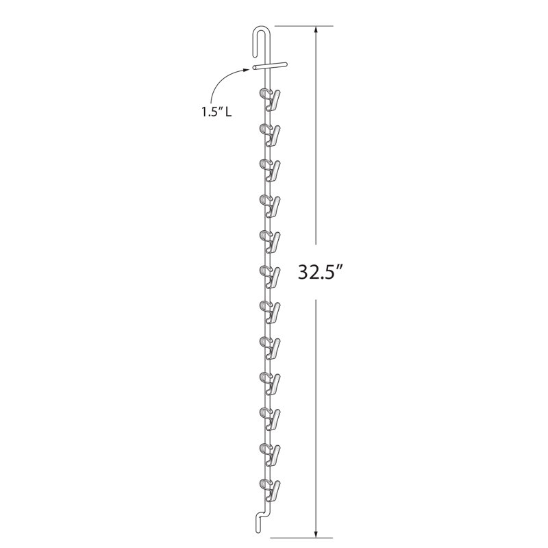 12 Station Metal Display Rod w/ Rounded Top, 10-Pack