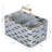 Galvanized Metal Kitchen Utensil Holder Caddy With 2 Compartments, Copper Tone Edges And Rustic Wood Handle