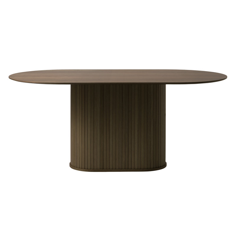 Iris Oak Oval Dining Table, Smoked Oak