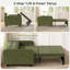 Canapé-lit convertible sans dégagement mural, fauteuil-lit extra long de 192 cm avec assise profonde, transformation facile en 2 étapes, idéal pour les petits espaces, vert-294738658