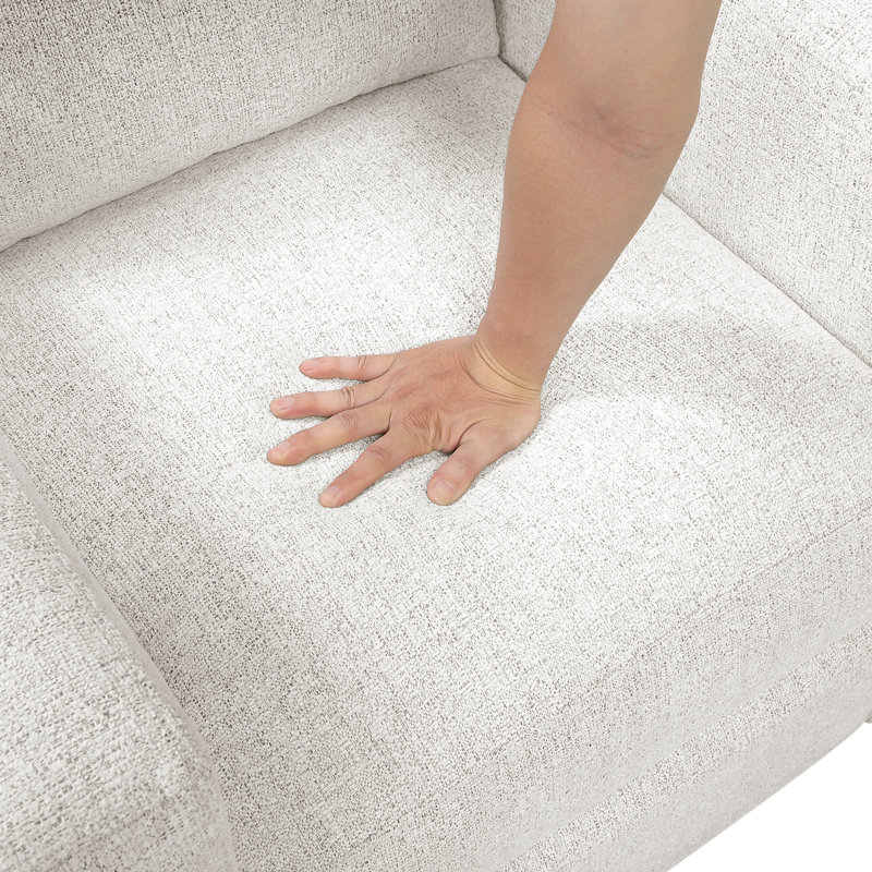 Luxueux fauteuil inclinable pivotant contemporain en tissu chenille pour le salon