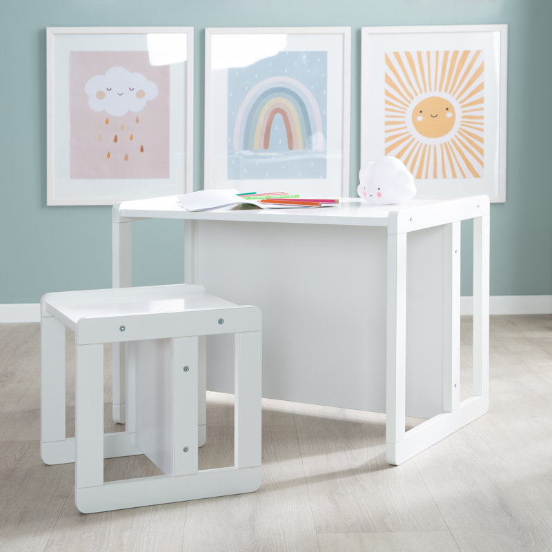 3-In-1 Children'S Seating Group In, Rectangular, White