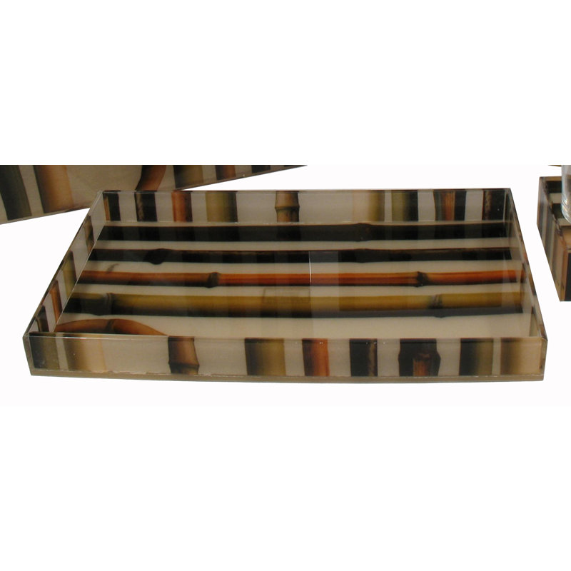 Bamboo Fabric Encased in Acrylic Perfume Tray