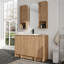 Ensemble de meuble-lavabo simple autoportant 48 po avec plateau de meuble-lavabo en résine Vowar et 12 po de rangement mural pour salle de bain-1261171873