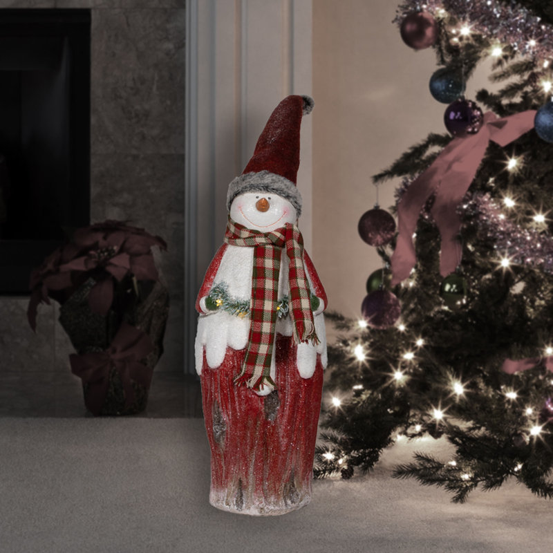 Country Snowman Statue Lighted Display