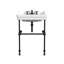 Cheviot Products Évier de salle de bain Essex 24 po avec débordement et base console en métal 31 po-17756042-105705579