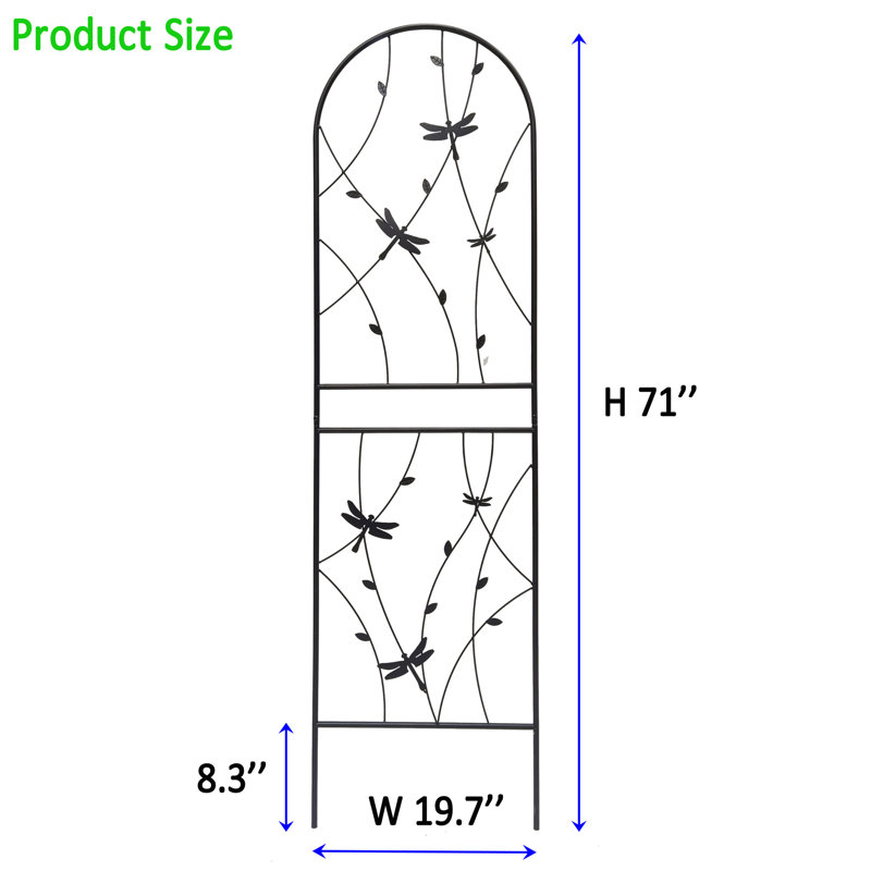 Ensemble de 4 treillis de jardin en métal 71 po x 19,7 po, support pour plantes d'extérieur antirouille, noir, facile à installer pour les jardins à 4 treillis, lève-fleurs, jardins à assemblage simple