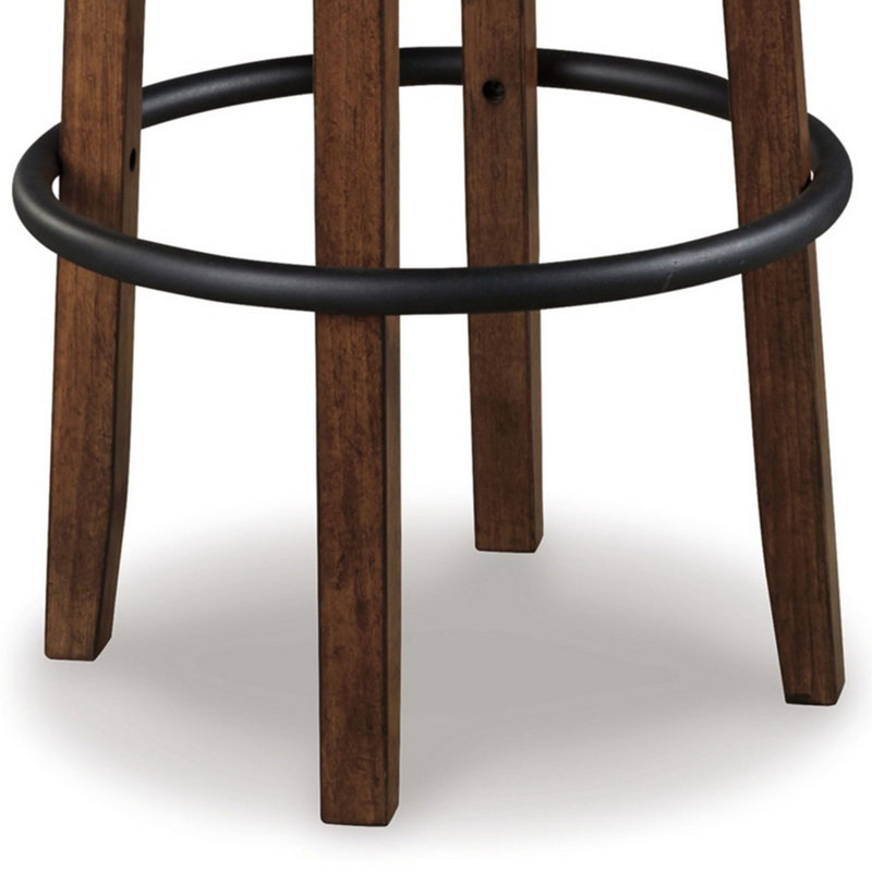 Tabouret de comptoir pivotant Gayna Zane | Garniture cloutée | Dossier courbé, Brun, Beige