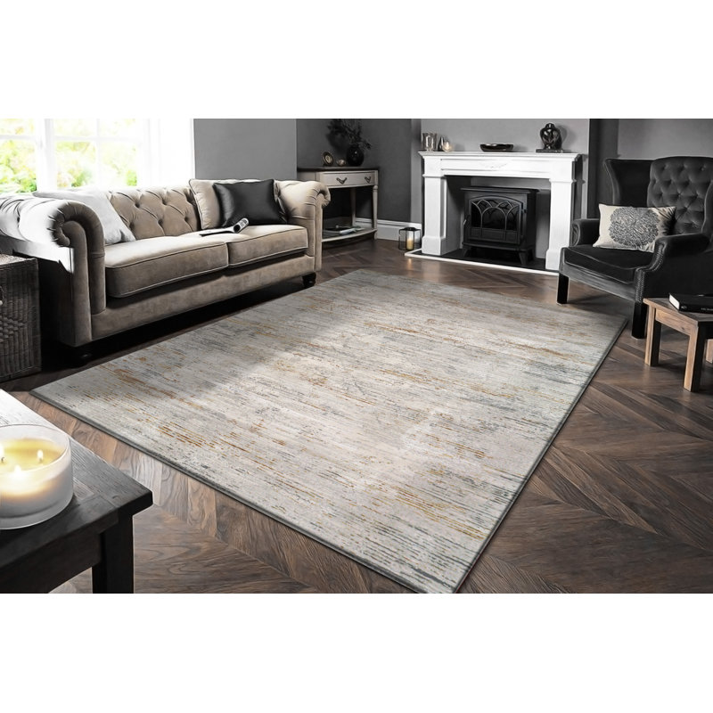 Tapis ivoire / gris Hayaa, Rectangle 7 pi 10 po x 10 pi 10 po