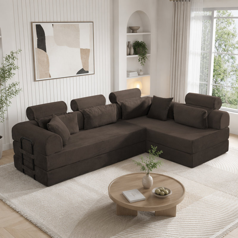 Canapé modulaire en L, Brown