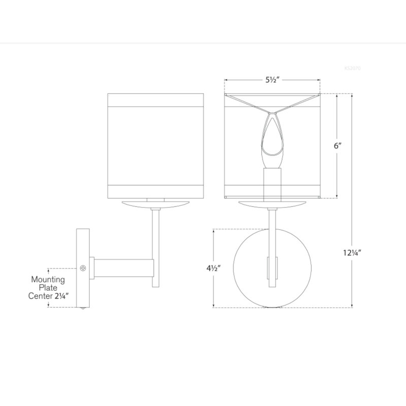 kate spade new york Walker Small Sconce, Light Cream, Natural Cream