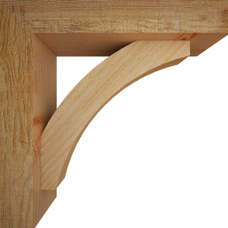 Thorton Block Bracket with Offset Brace, 14 x 14, 4"W Douglas Fir (Rough Sawn)