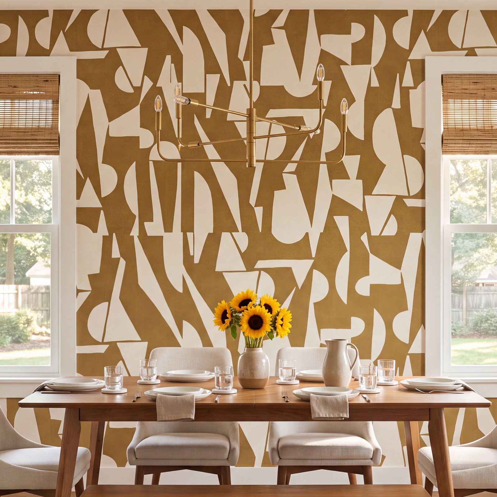 Enigma Linen & Antiqe Gold Peel and Stick Wall Mural