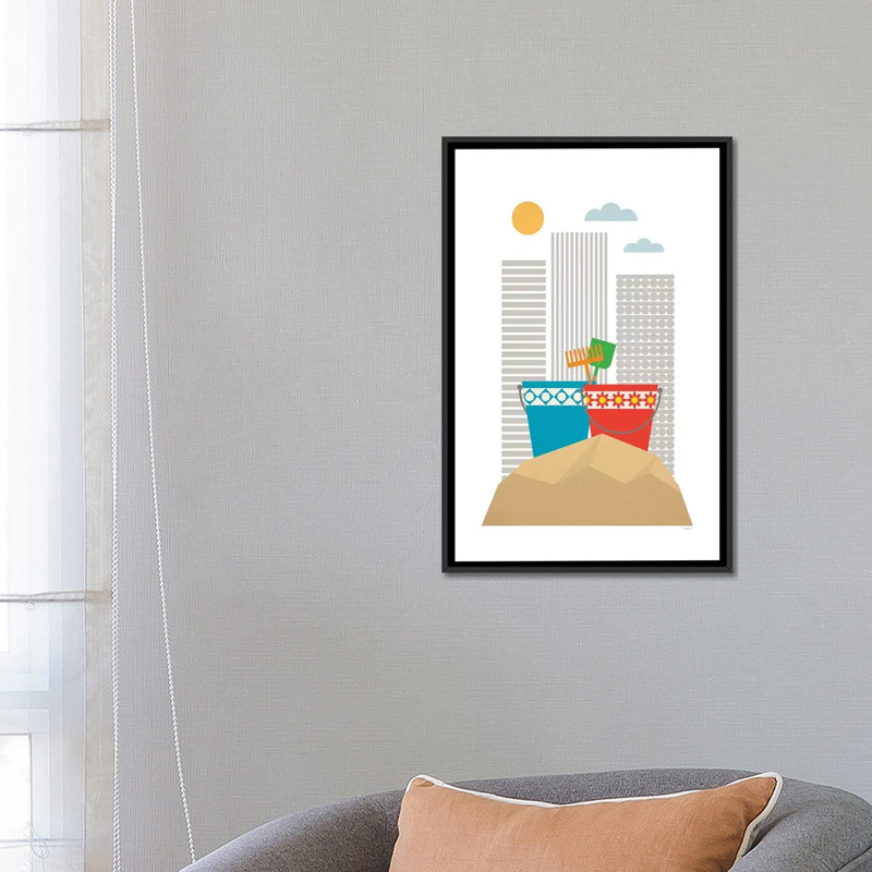 « sandbox », impression sur toile, H 26 po x l 18 po x P 1,5 po, Toile avec cadre noir, Pas de tapis