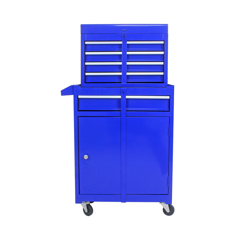 Coffre à outils à 5 tiroirs, armoire à outils en métal avec roulettes et tablette réglable pour le garage
