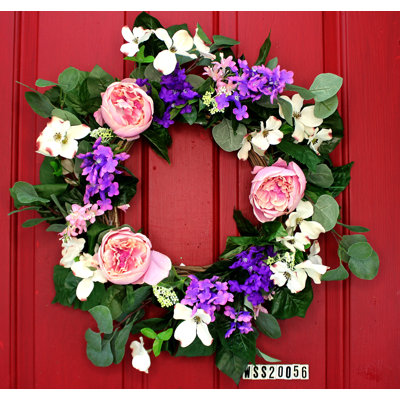 Handcrafted Faux Mixed Assortment Silk 19'' Wreath