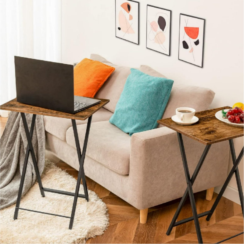 Folding Table, Rustic Brown/Black
