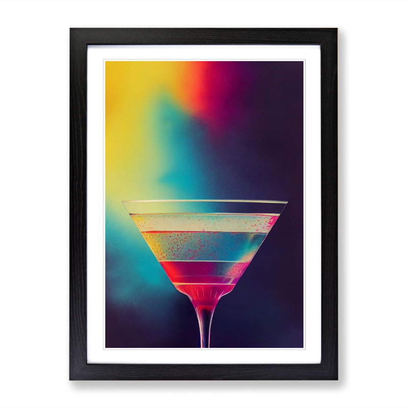 Cocktail Hydrodipped - Single Picture Frame Print, 64cm H x 46cm W, Black Framed