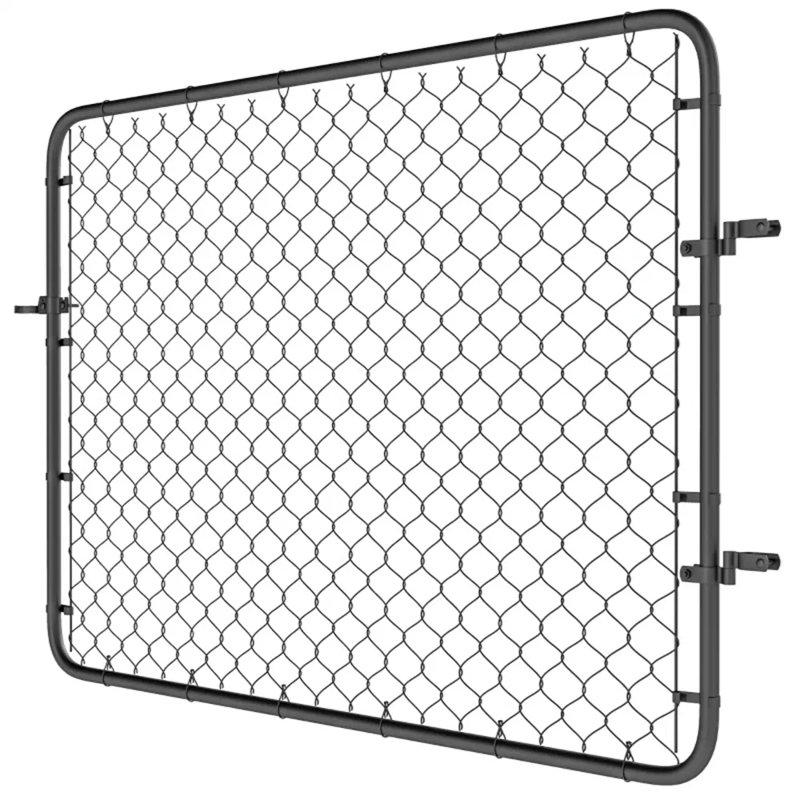 Portail de jardin en treillis métallique galvanisé, largeur réglable, noir