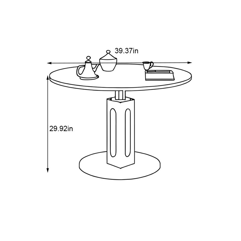 Table de salle à manger rétro, H 29,92 po x L 39,37 po x l 39,37 po, Blanc
