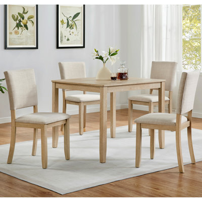 Ensemble de table de salle à manger moderne 4 personnes avec 4 chaises, ensemble de table de salle à manger pour 4 personnes, ensemble de table de salle à manger en bois 5 pièces