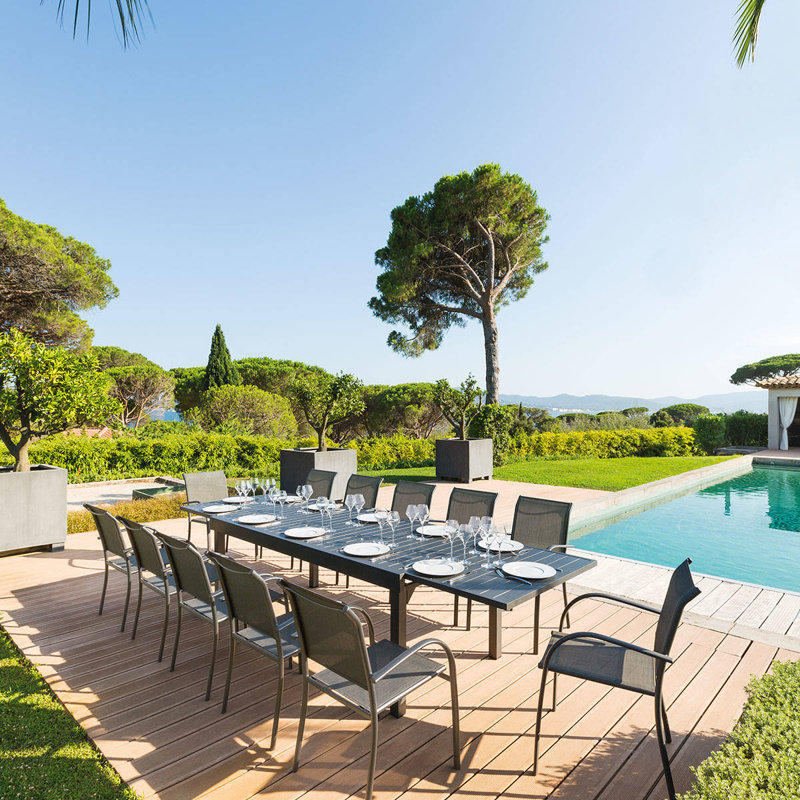 Evelina Rectangular Metal Outdoor Dining Table , 200cm cm W 100cm cm D