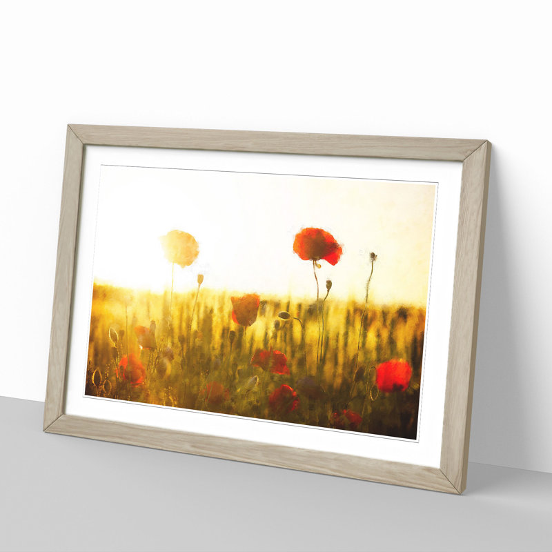 Field of Poppies Vol.5 - Framed Print, 36cm H x 48cm W x 2cm D, Oak Framed