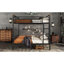 Queen over Queen Metal Bunk Bed, Industrial Detachable Bunkbeds with Safety Guard Rails for Teens
