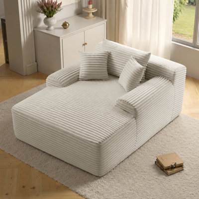 NOUVEAU Méridienne convertible moelleuse avec accoudoirs larges et coussins décoratifs, canapé-lit douillet et désossé, pour le salon, la chambre à coucher, aucun assemblage requis