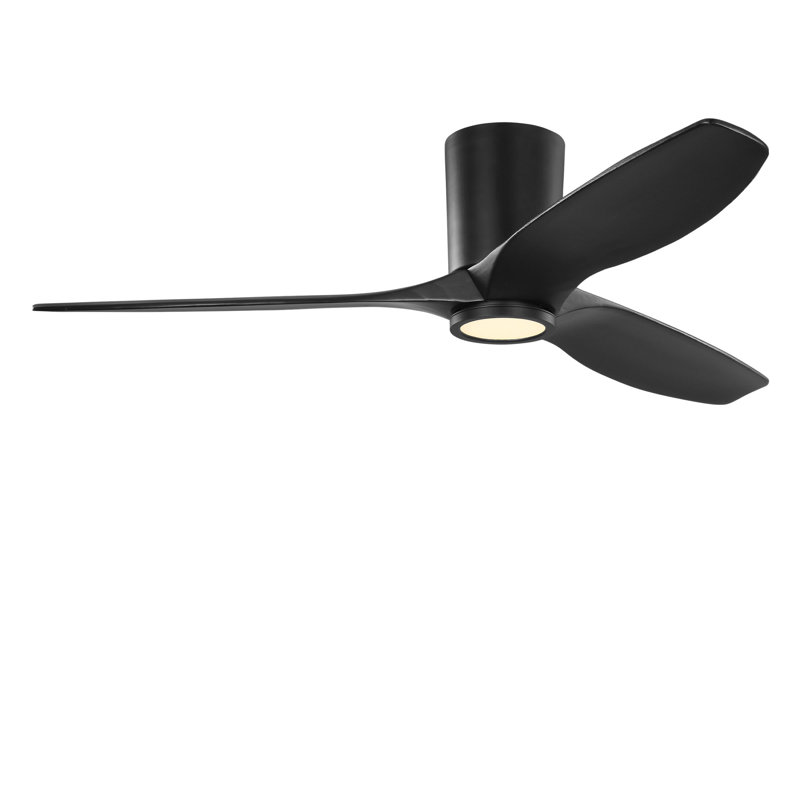 Seyra Smart Hugger LED Ceiling Fan, Midnight Black, Midnight Black, 52" Wide