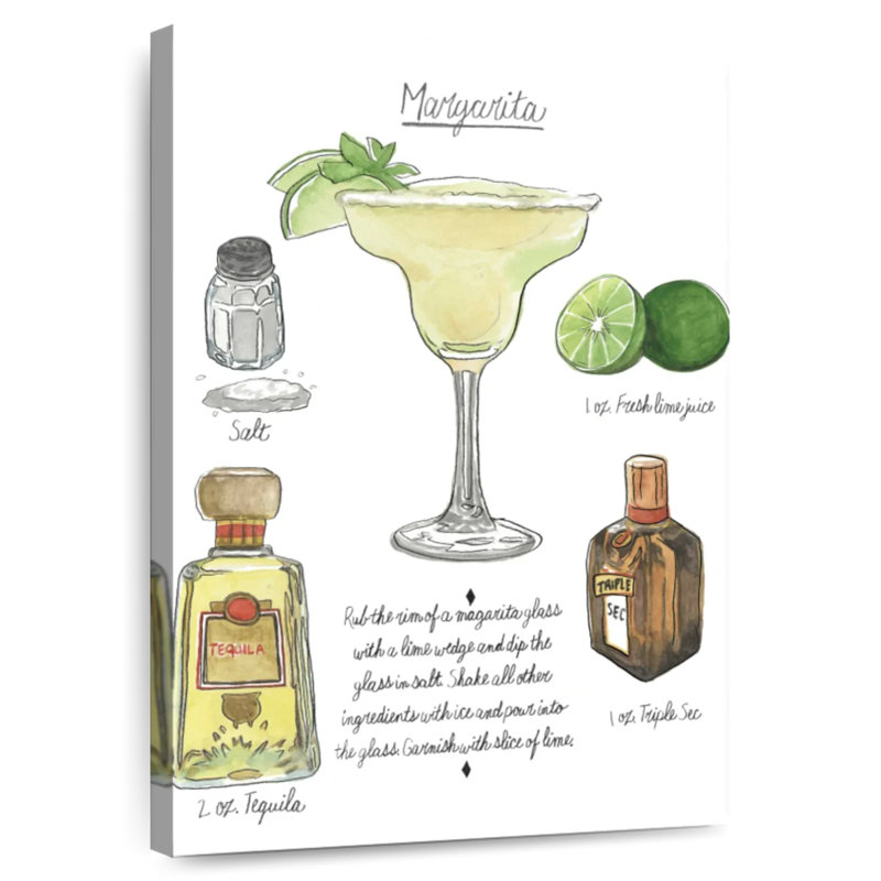 Yarlin Classic Cocktail - Margarita, H 12 po x l 8 po
