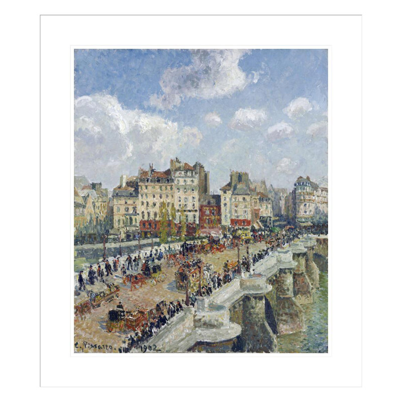 «The Pont-Neuf Paris» par Camille Pissarro, impression giclée sur cadre, H 26,86 po x l 23,5 po