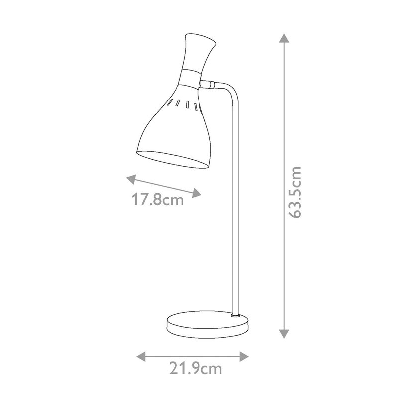 Zahir Metal Arched Lamp, White