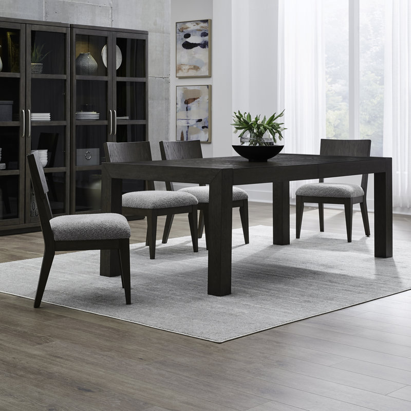 Trenea Opt Rectangular Table Set w/ 4 Panel Back Upholstered Chairs, 5 Pieces: Table, 4 Chairs