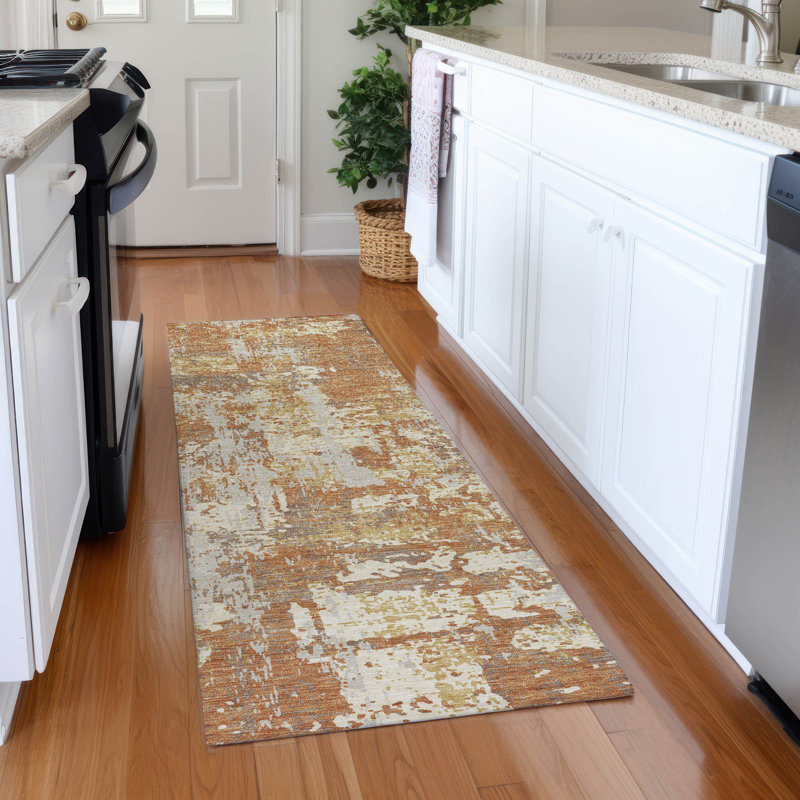 Premium Machine Washable Mayfield AMF1008 Abstract Rug, Runner 2'3" x 7'6"