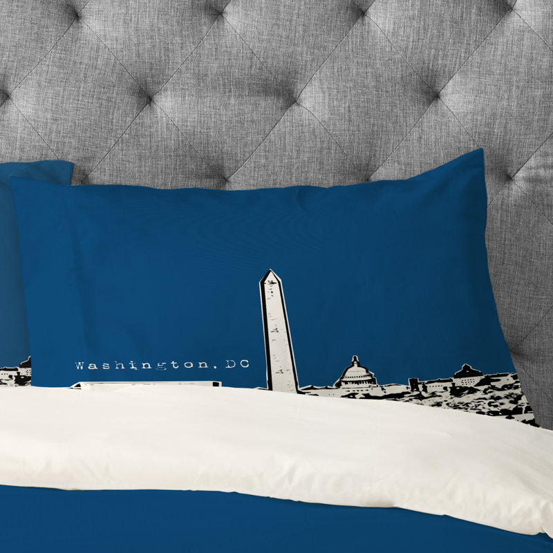 Bird Ave Washington Pillowcase, King, Navy