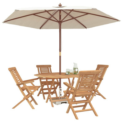 Solid Wood Patio Dining Set Table,