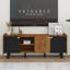 Meuble télé Mid-Century avec 3 armoires, centre de divertissement avec rangement-1919082119