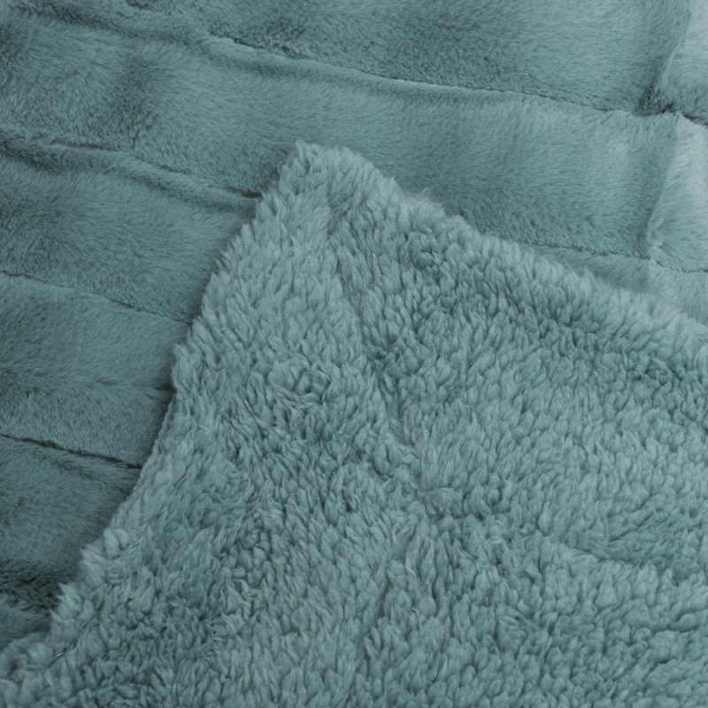 Knitted Throw Blanket, 152.4cm W x 203.2cm L, Jadeite