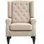 Chaise longue capitonnée à boutons, beige