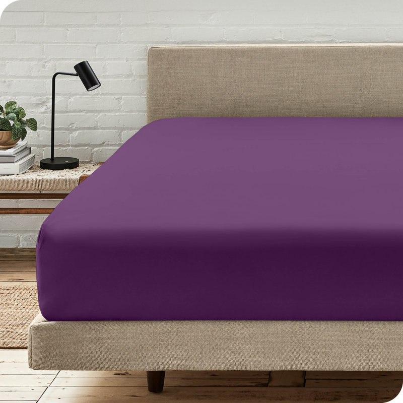Drap-housse à poches profondes en microfibre ultra-douce, Prune, Drap-housse grand