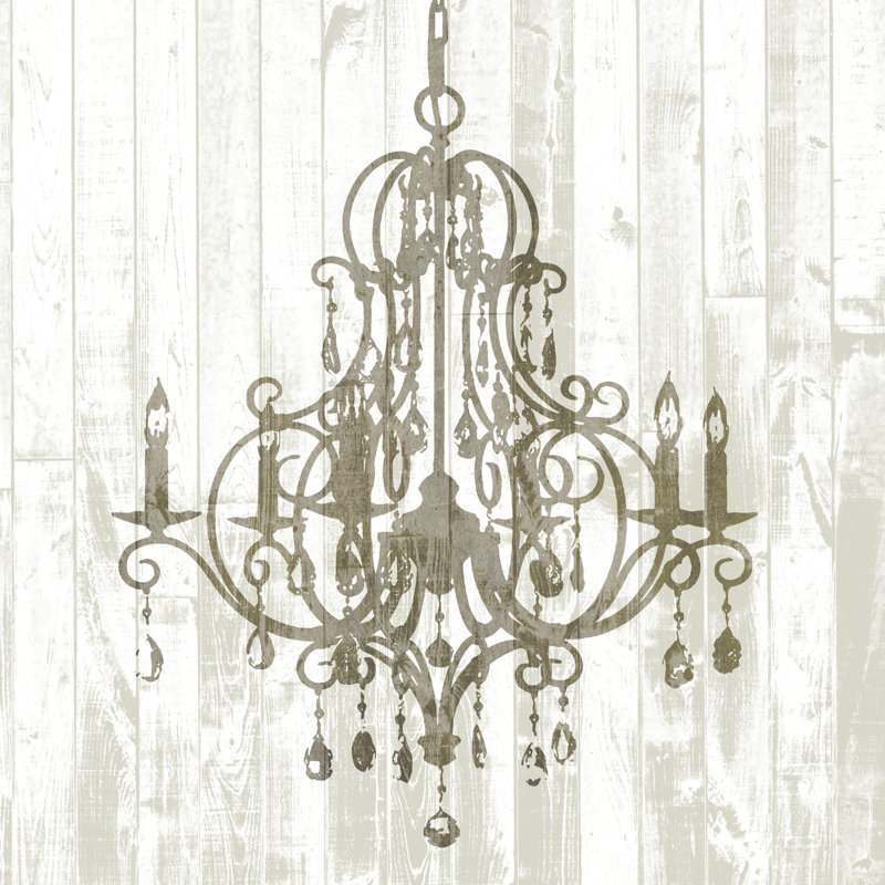 Shiplap Chandelier II by Jennifer Goldberger - Wrapped Canvas Painting, 76cm H x 76cm W