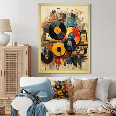 Vinyle, disque vinyle rétro I - impression sur toile, disques vinyle