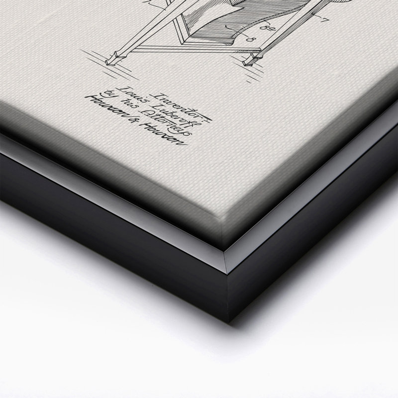 Piano, plan n ° 1, Black Framed, Canvas, 12"H x 16"W