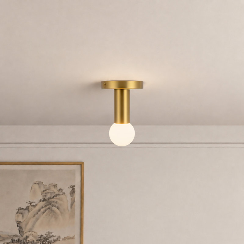 1 - Light LED Semi Flush Mount, Brushed Gold