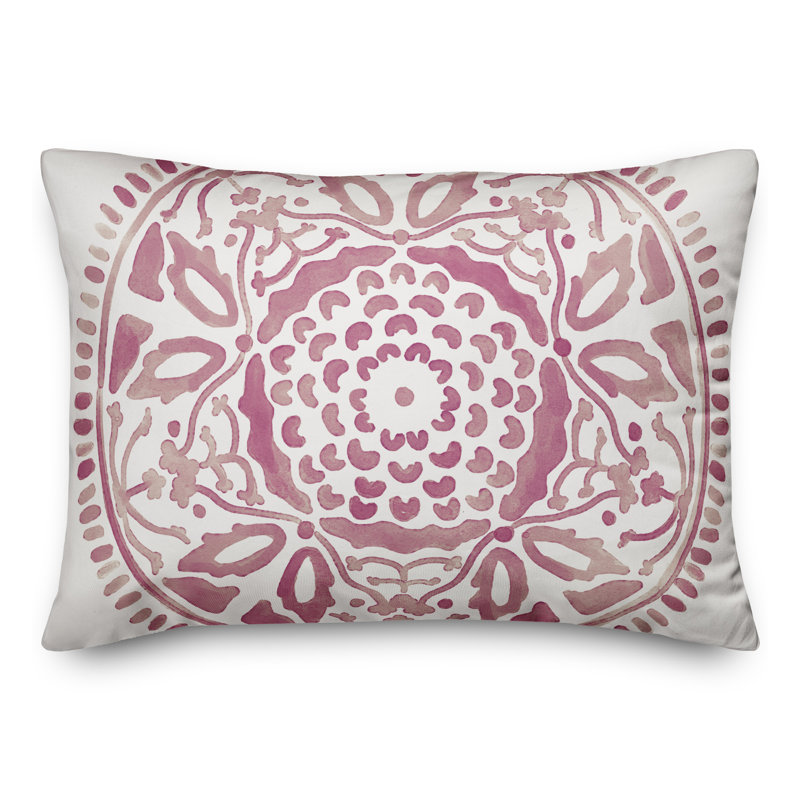 Housse et insert de coussin d'extérieur Juan, Mauve, Floral 4