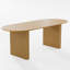 Table de salle à manger ovale moderne de style ferme Bren 79 po avec pied cannelé et fini mat en bois.-1381785616-1381785617